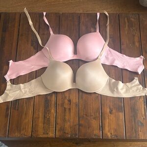 LOVE by GAP Seamless Bras in Soft Pink and Neutral Tan